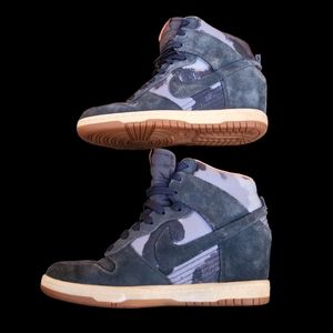 Vibenna Wolf Grey Armory Navy Blue Sky Hi Hidden Wedge Sneakers Size 7